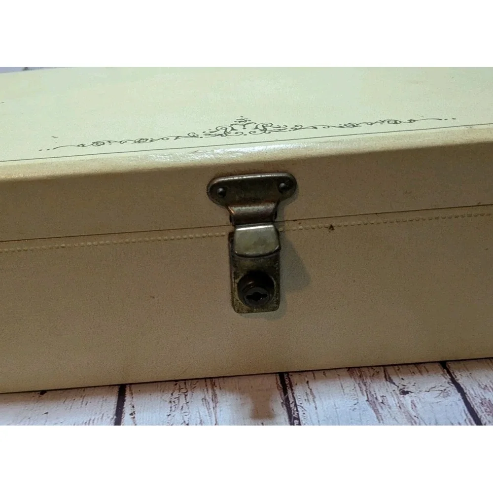 Vintage 2 Tier Faux Leather PINK Velvet &  Satin Lined Jewelry Box w/ Mirror‎